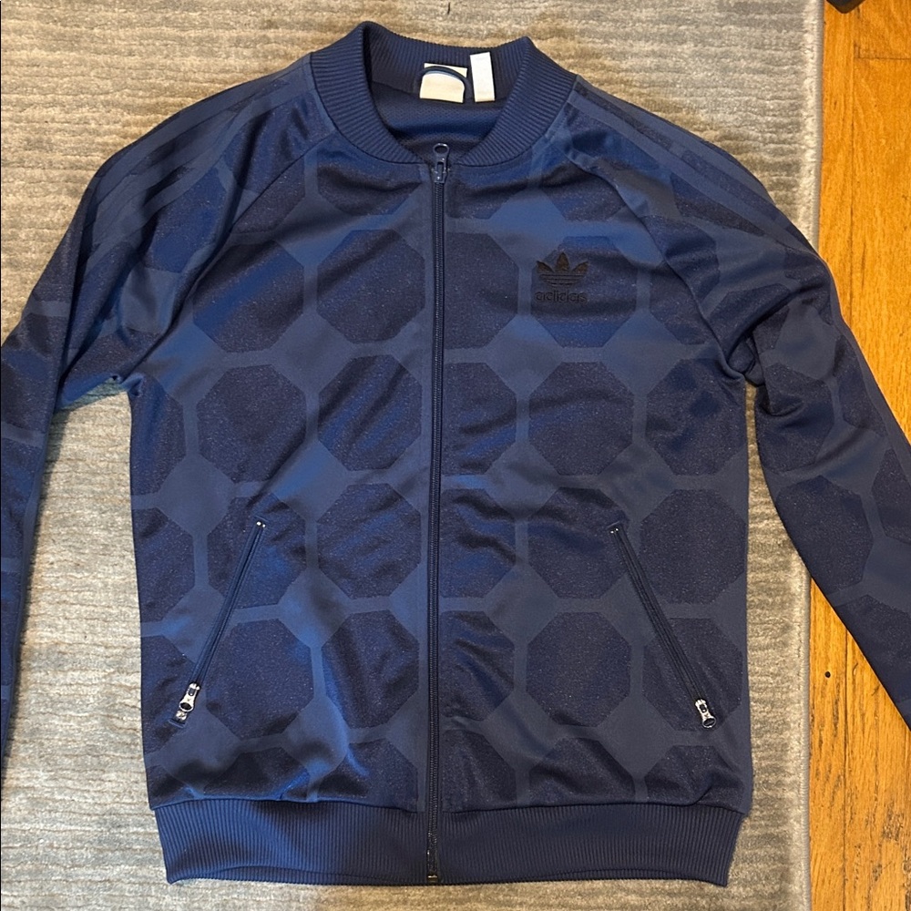 Adidas Navy Geometric Bomber Jacket